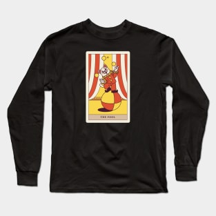 Clown Cat Tarot Card - 0 The Fool Long Sleeve T-Shirt
